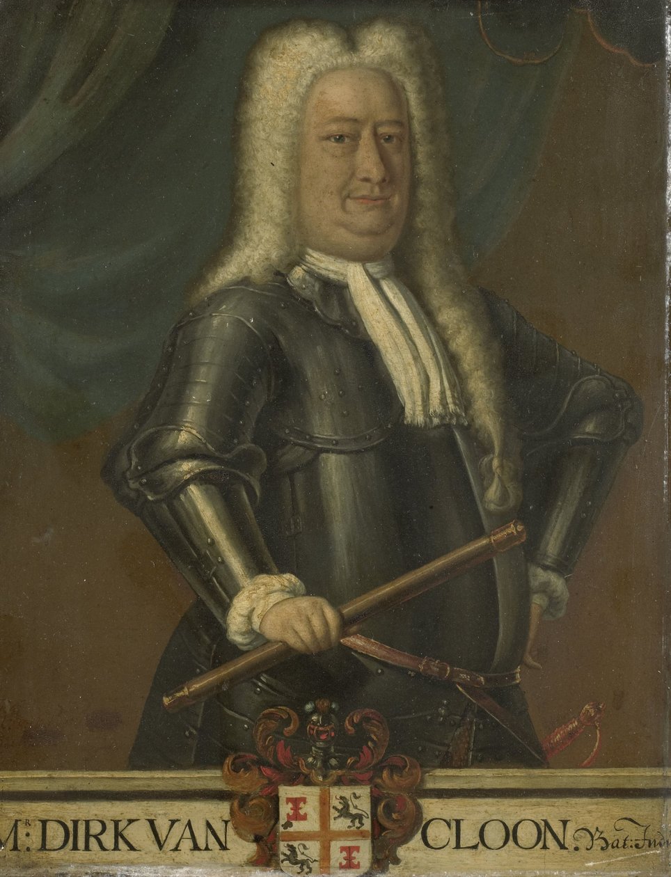 Portræt af Dirk van Cloon, generalguvernør i Hollandsk Ostindien af Hendrik van den Bosch (free after)
