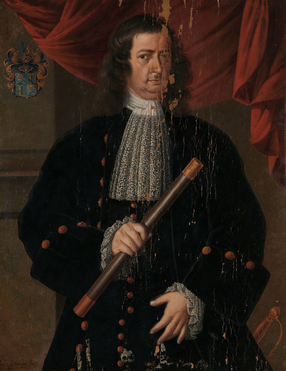 Christopher af Swoll (1713-1718) Portræt af Christoffel van Swoll (Swol, Zwol), generalguvernør for Hollandsk Ostindien af Hendrik van den Bosch