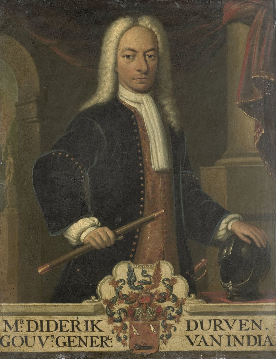 Portræt af Diederik van Durven, generalguvernør i Hollandsk Ostindien af Hendrik van den Bosch