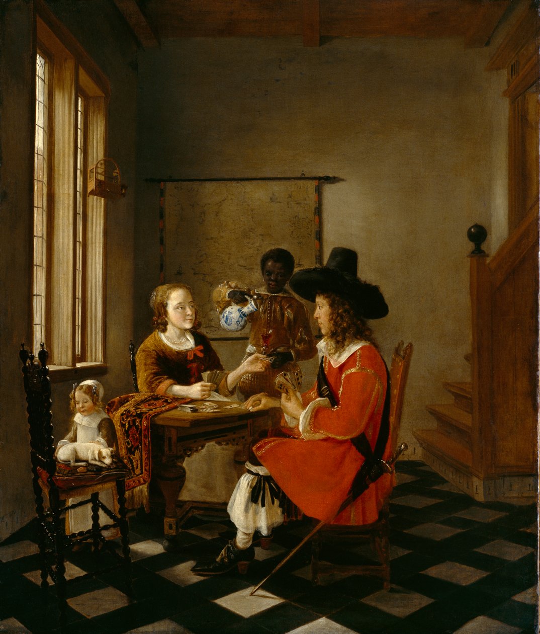 The Game of Cards, ca. 1660 af Hendrik van der Burch