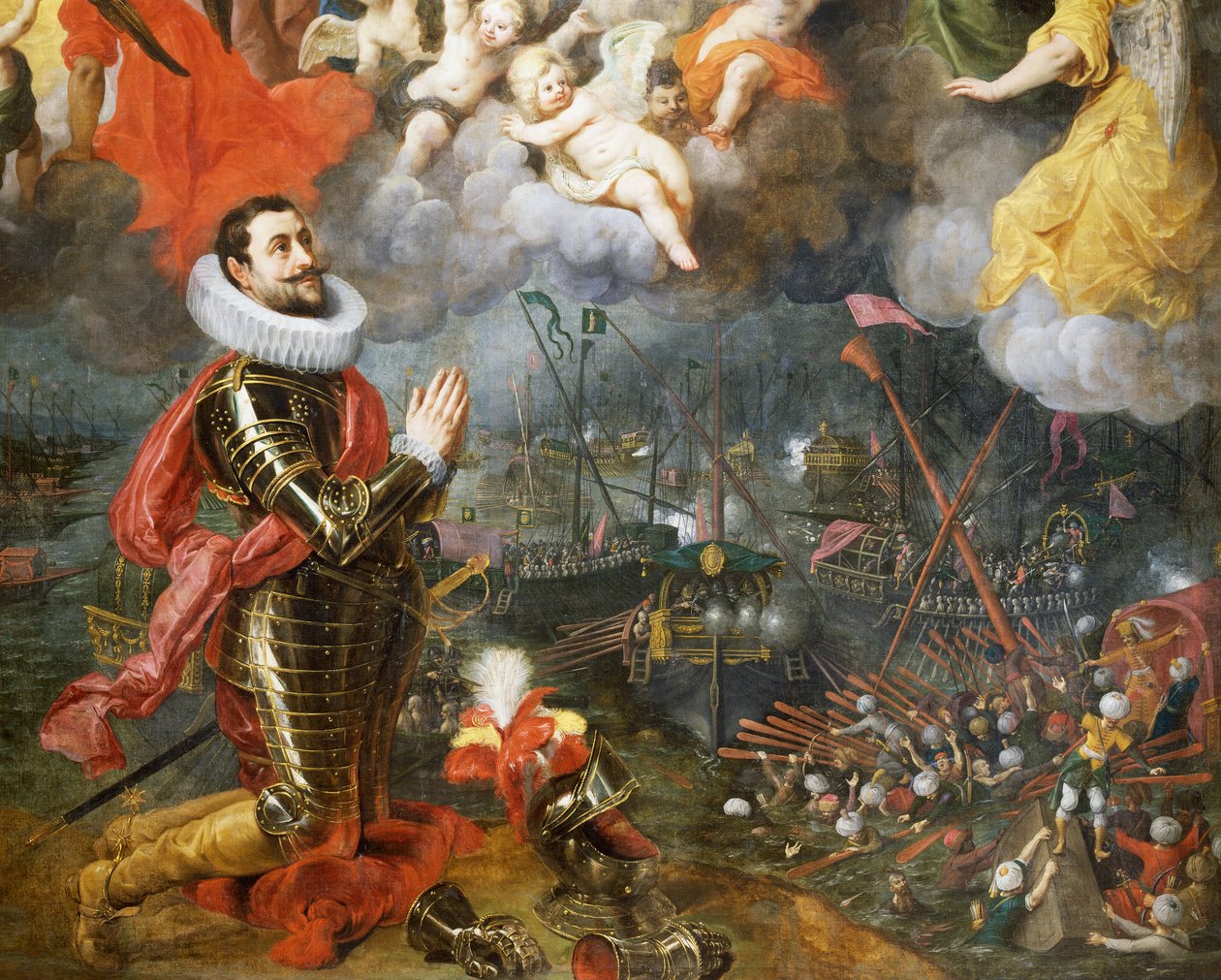 Don Alvaro de Bazan takker efter sejren over tyrkerne i 1580, maleri af Hendrick van Balen (1575-1632) af Hendrik van the Elder Balen