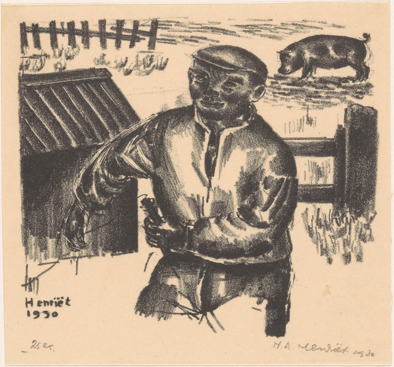 Bonde ved en lade af Henk Henriët