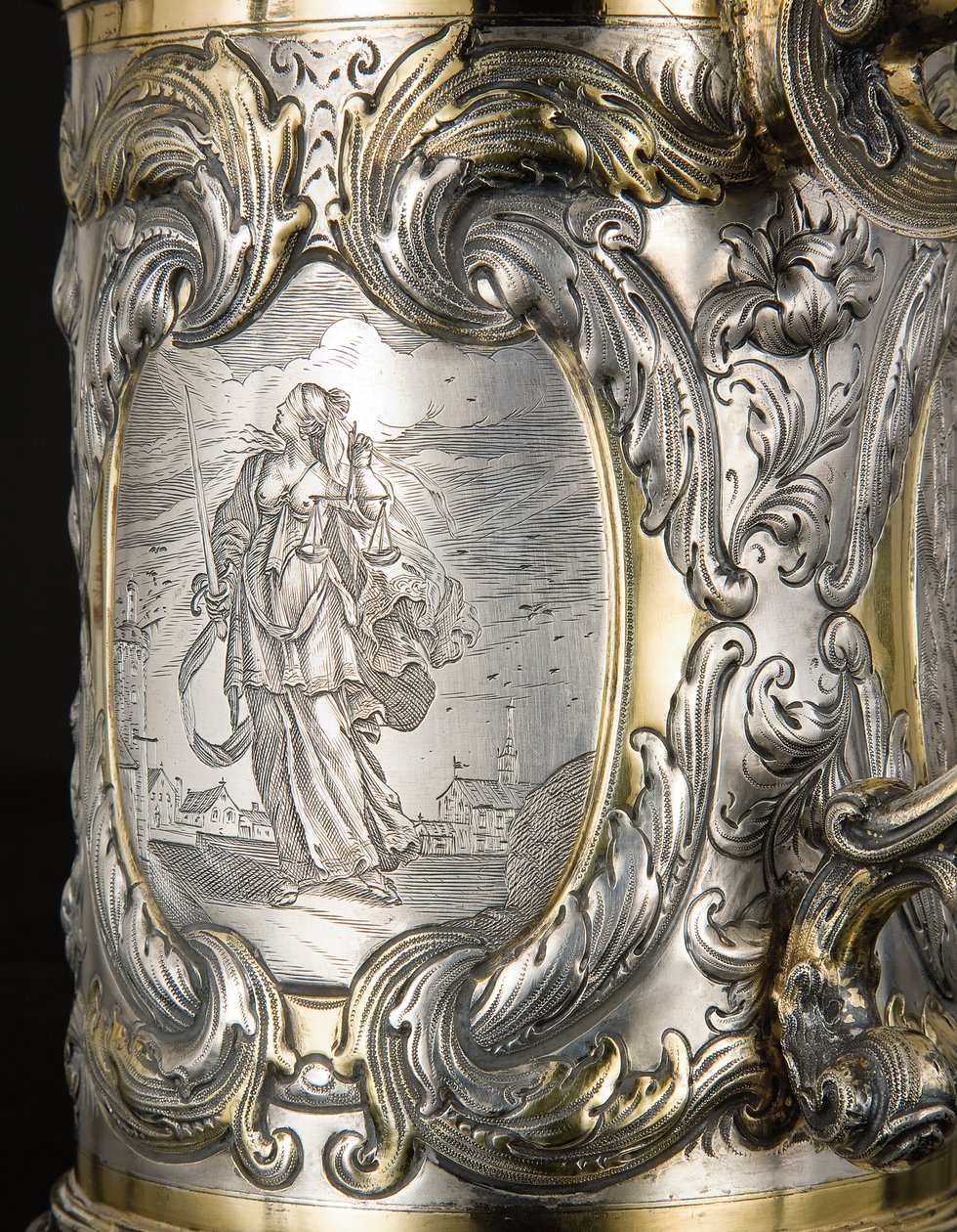 Detalje af en tankard, Danzig, ca. 1670 (pakke forgyldt sølv) (se også 469708 og 469710) af Hennick (attr. to) Probst