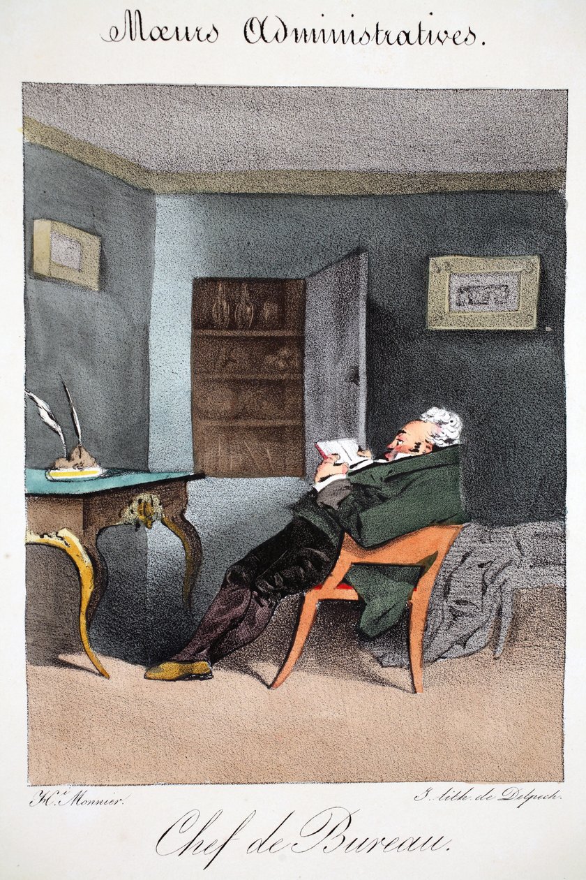 Chef de bureau, illustration fra "Moeurs Administratives, Dessinées D