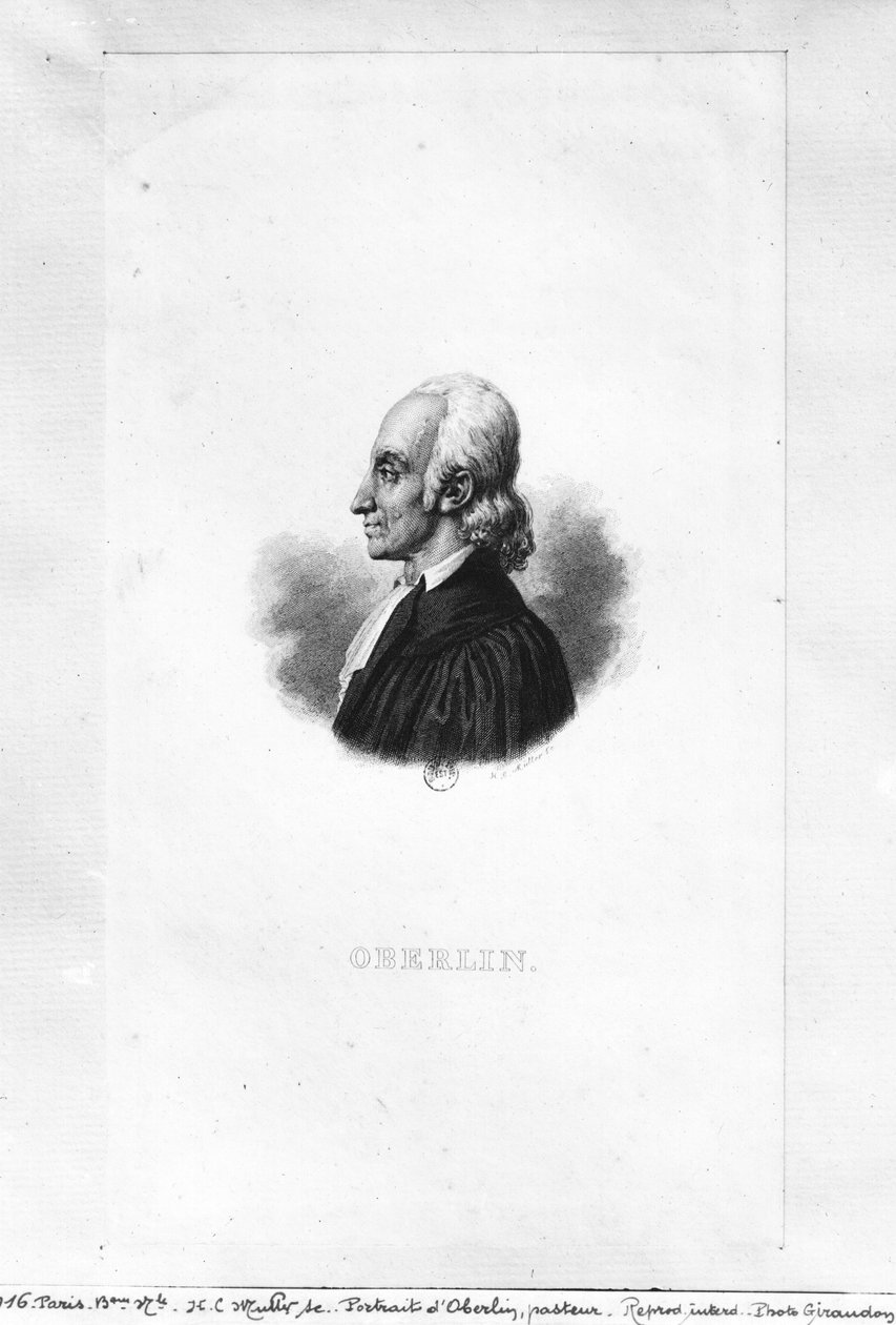 Portræt af Jean Frederic Oberlin (1740-1846) af Henri Charles Muller