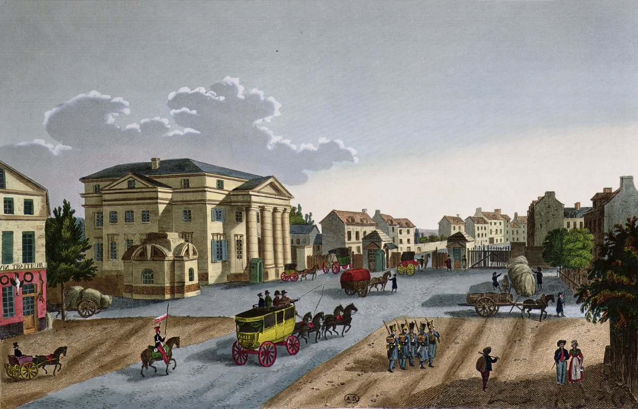 The Barriere Saint Denis, ca. 1815-20 (farvegravering) af Henri Courvoisier Voisin