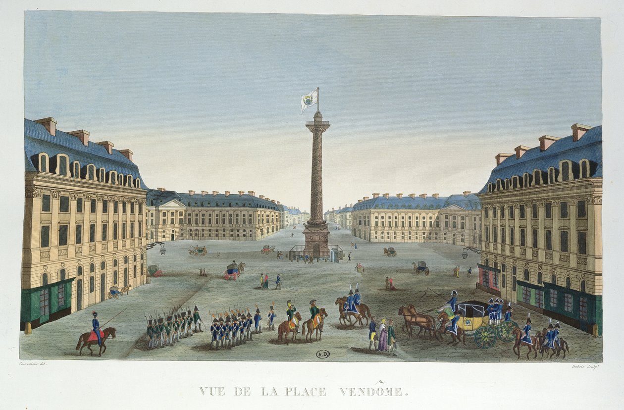 Place Vendome, ca.1815-20 (farvestik) af Henri Courvoisier Voisin
