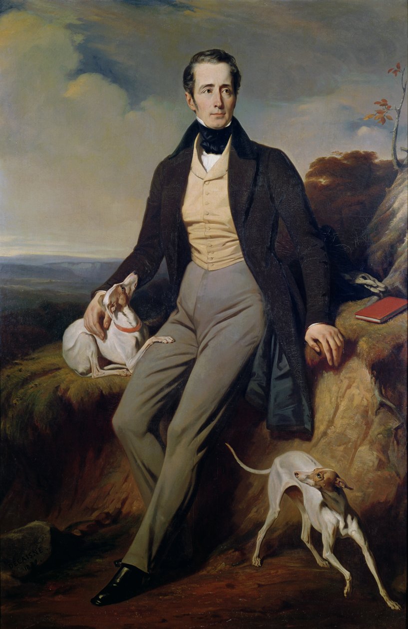 Portræt af Alphonse de Lamartine (1790-1869) 1830 af Henri Decaisne