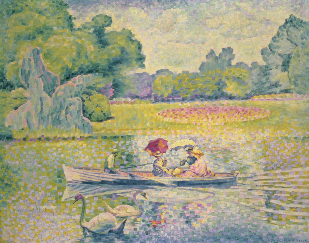 Promenaden i Bois de Boulogne, ca. 1906 af Henri Edmond Cross