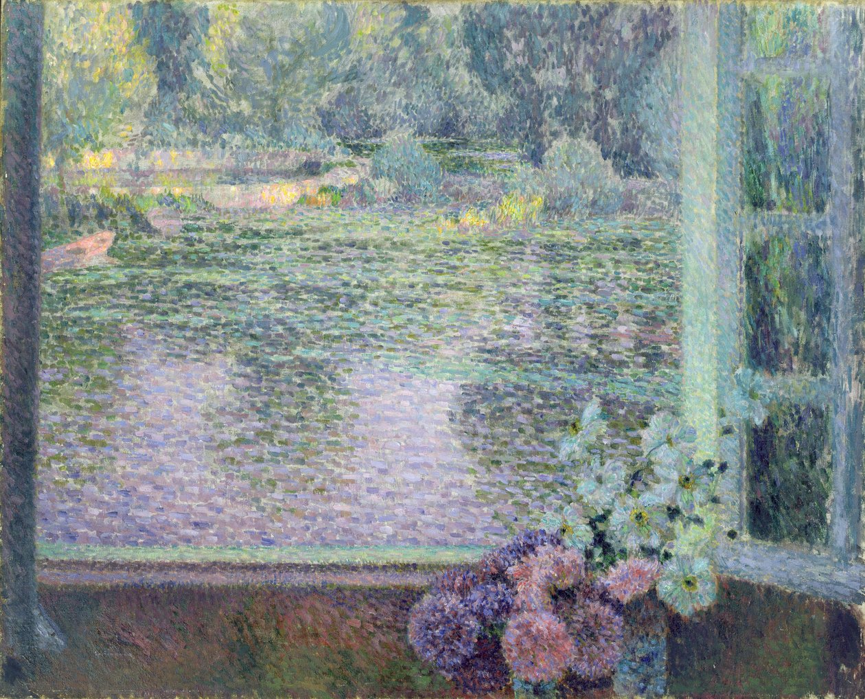 Et vindue mod floden, 1908 af Henri Eugene Augustin Le Sidaner