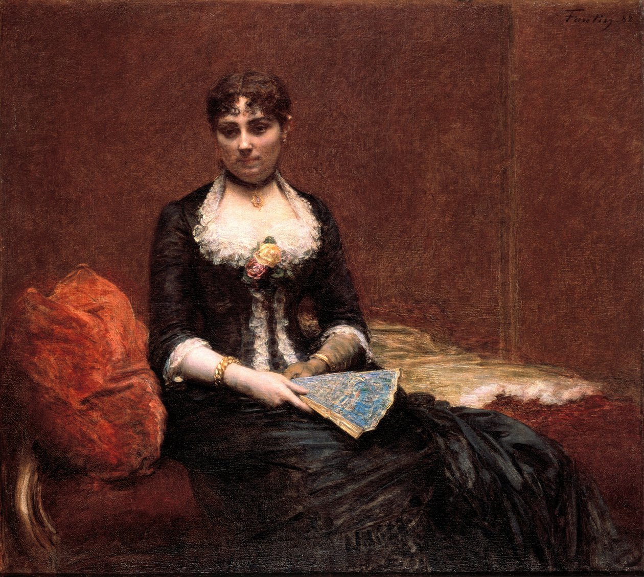 Portræt af Madame Léon Maître af Ignace Henri Jean Fantin Latour