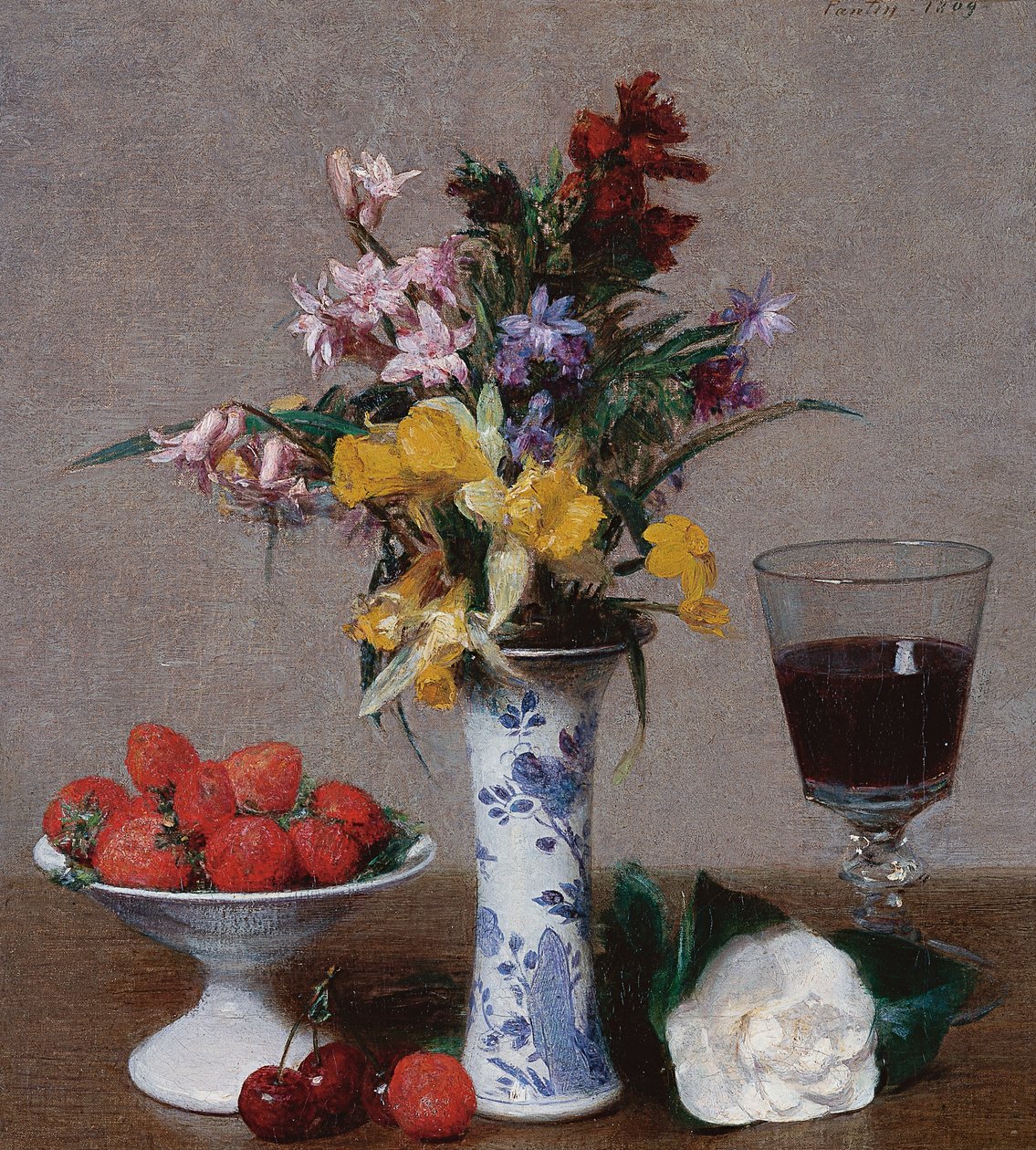 Forlovelsesbuketten af Ignace Henri Jean Fantin Latour