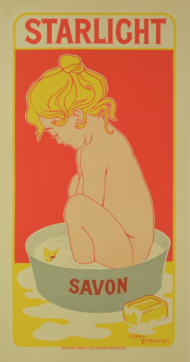 Reproduktion af en plakat, der reklamerer for "Starlight Soap", 1899 af Georges Meunier