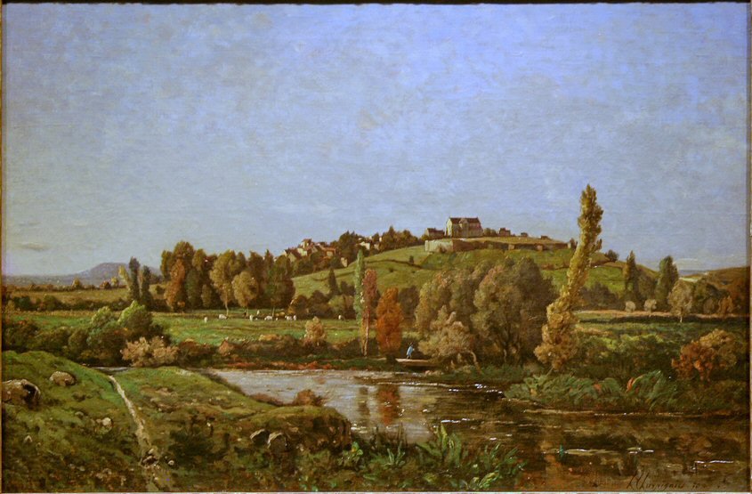 Landskab i Auvergne Français: Landskab i Auvergne af Henri Joseph Harpignies