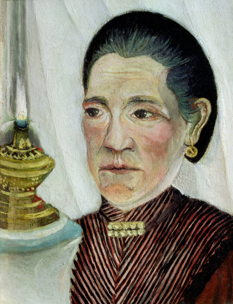 Portræt af Josephine, kunstnerens anden hustru, ca. 1900-03 (for par se 83698) af Henri Rousseau