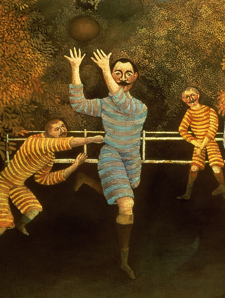 Fodboldspillerne, 1908 (detalje af 120790) af Henri Rousseau