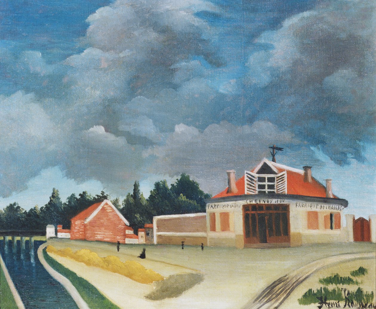 Stolefabrikken i Alfortville, ca. 1897 (se også 309518) af Henri Rousseau