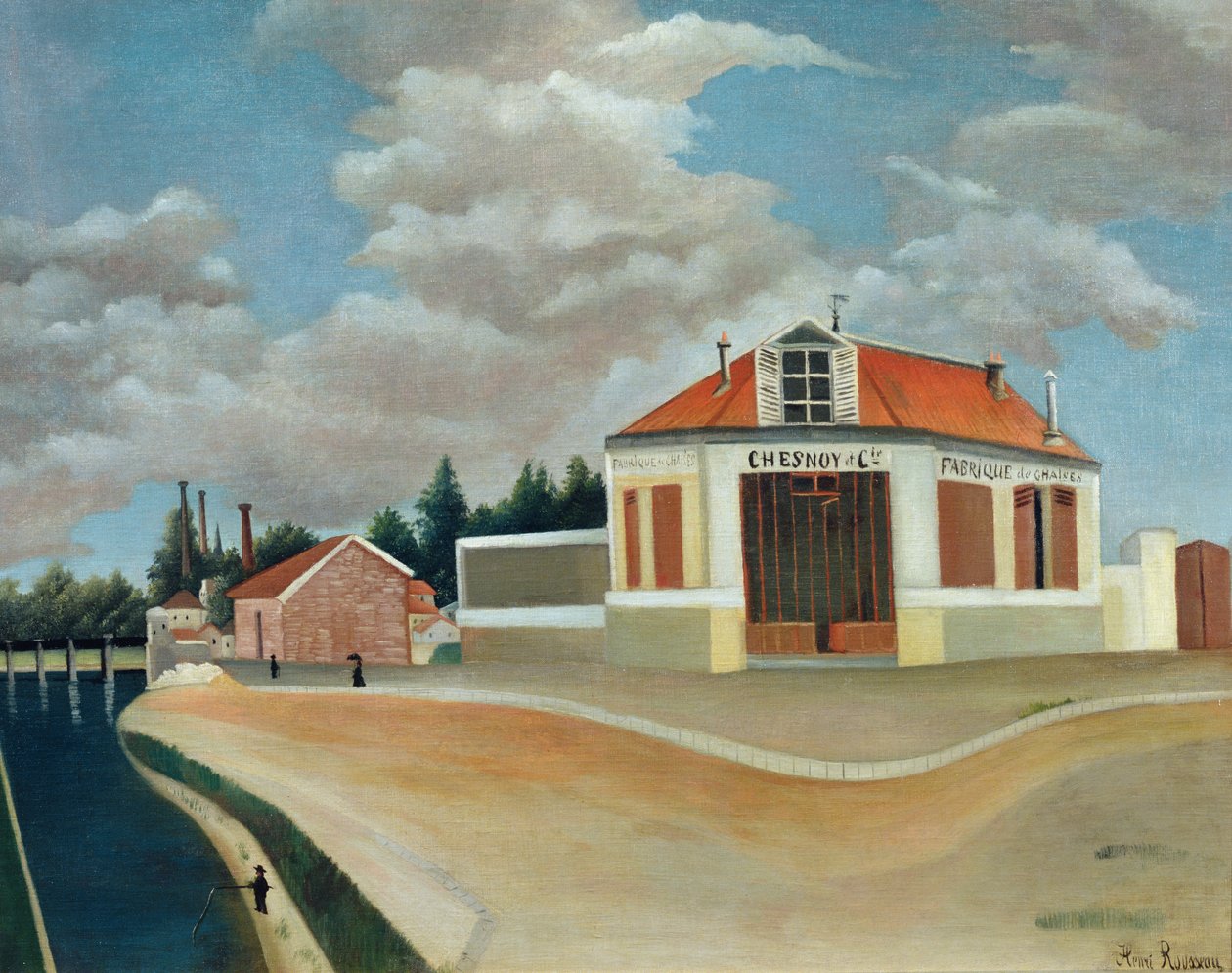 Stolefabrikken i Alfortville, ca. 1897 (se også 309519) af Henri Rousseau