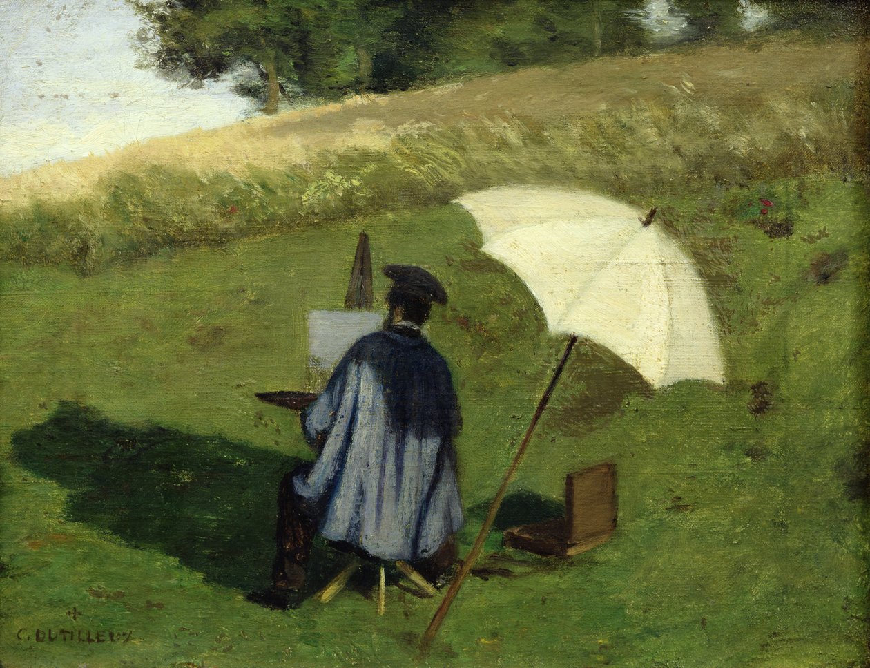 Desire Dubois maleri i det fri, ca. 1852 af Henri Joseph Constant Dutilleux