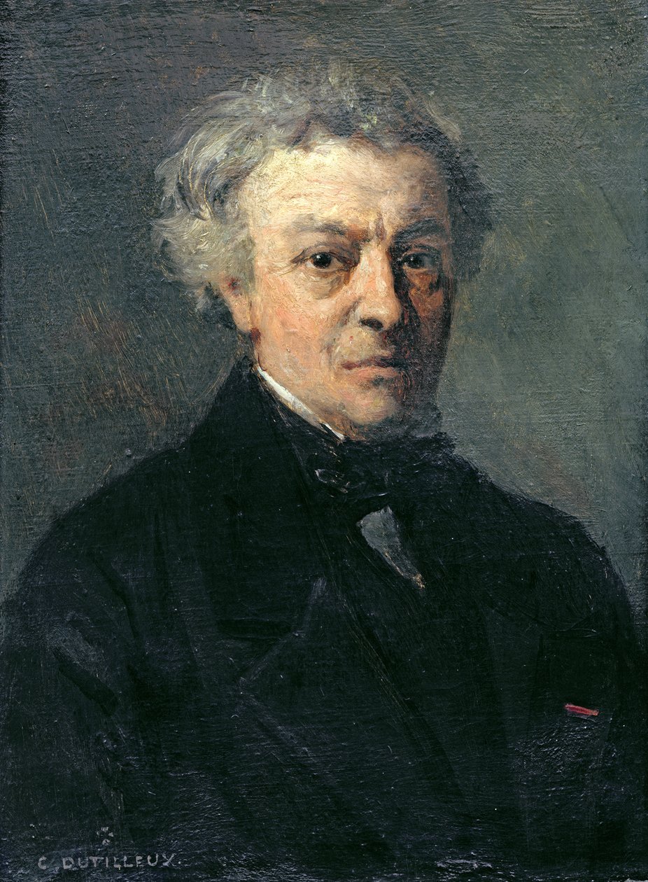 Portræt af Camille Corot (1796-1875) ca.1863 af Henri Joseph Constant Dutilleux