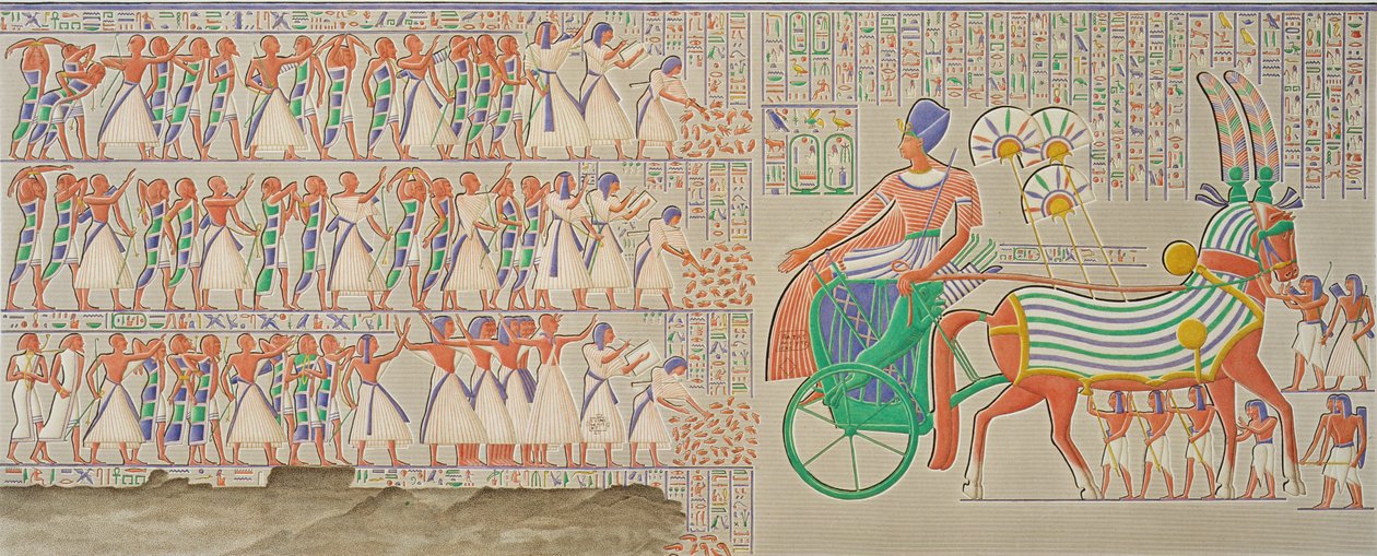 Basrelief ved Medynet-Abou, Kongernes Palads i Theben, bind I, plade 12, fra 