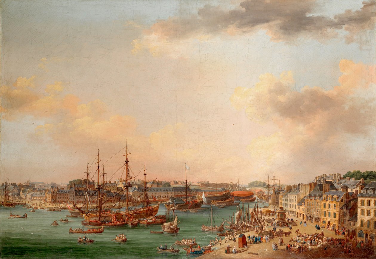 Den ydre havn i Brest af Henri Joseph Van Blarenberghe