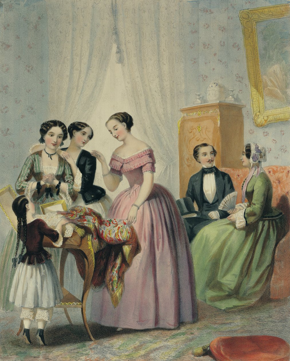 Bryllupsgaverne, indgraveret af Bettanier, 1852-53 af Henri Lafon