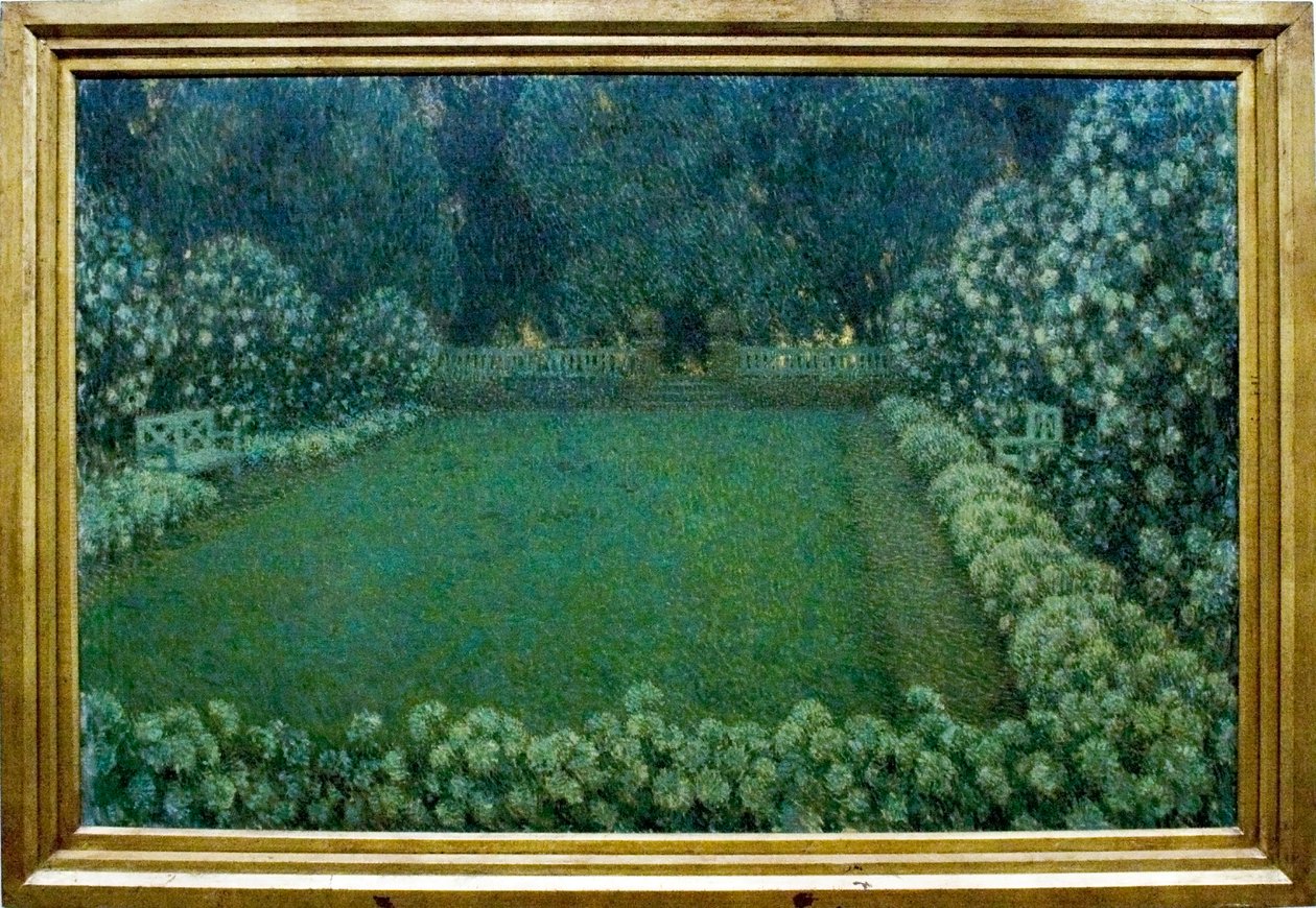 Le jardin blanc au crepuscule Nederlands: De witte tuin in de schemeringnHagyar: A feher kert szurkuletetn af Henri Eugene Augustin Le Sidaner