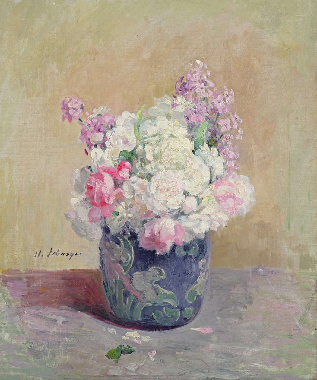 Vase med blomster af Henri Lebasque