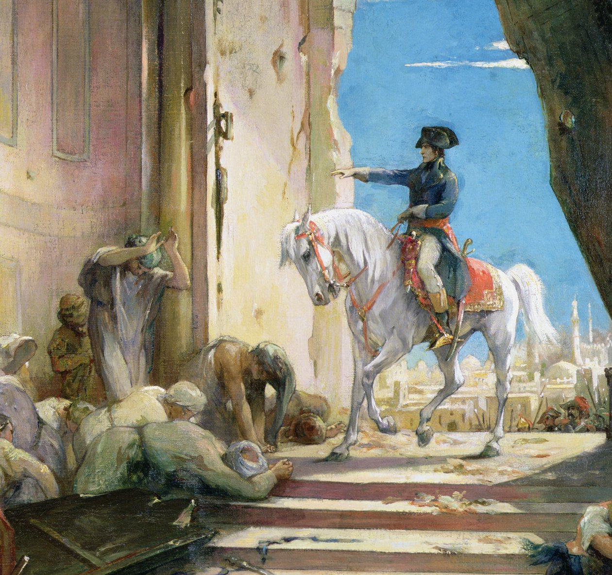 Napoleon Bonaparte (1769-1821) i den store moske i Kairo (detaljer fra 26200) af Henri Leopold Levy
