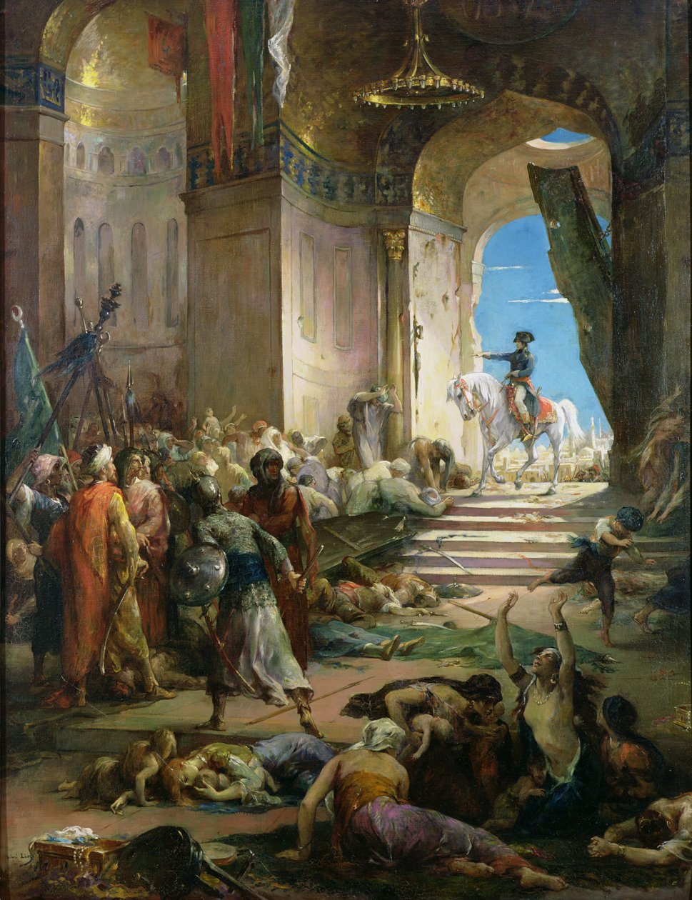 Napoleon Bonaparte (1769-1821) i den store moske i Kairo af Henri Leopold Levy