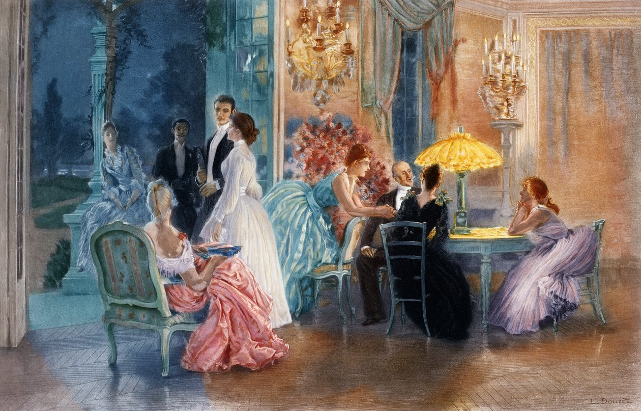 Aften på slottet, 1890 af Henri Lucien Doucet