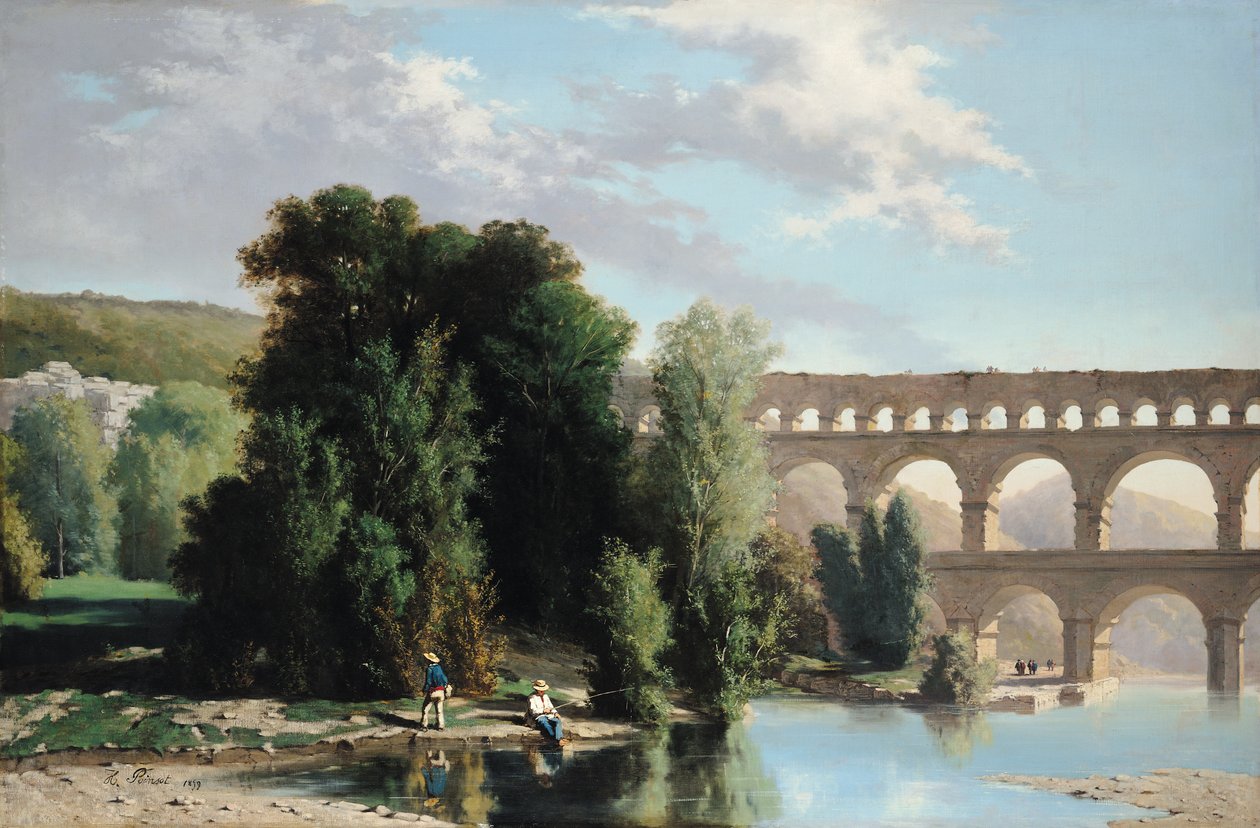 Udsigt over Pont du Gard, 1859 af Henri Marie Poinsot