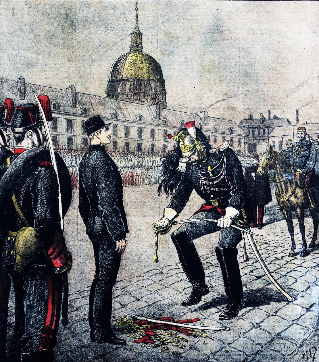 Alfred Dreyfus frataget rang af Henri Meyer