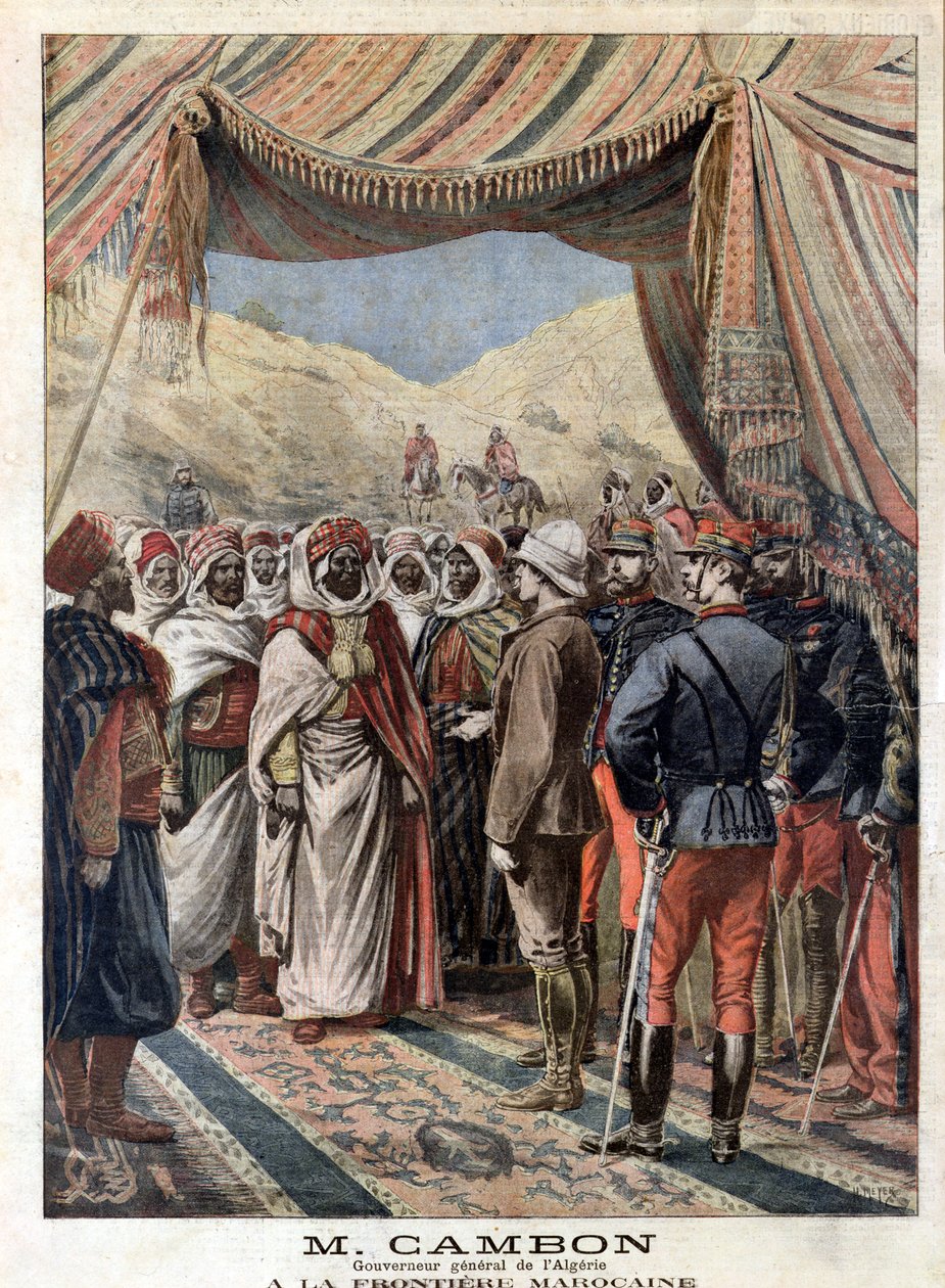 Jules Cambon (1845-1935) Generalguvernør i Algeriet 1871-1897 ved den marokkanske grænse, illustration fra 