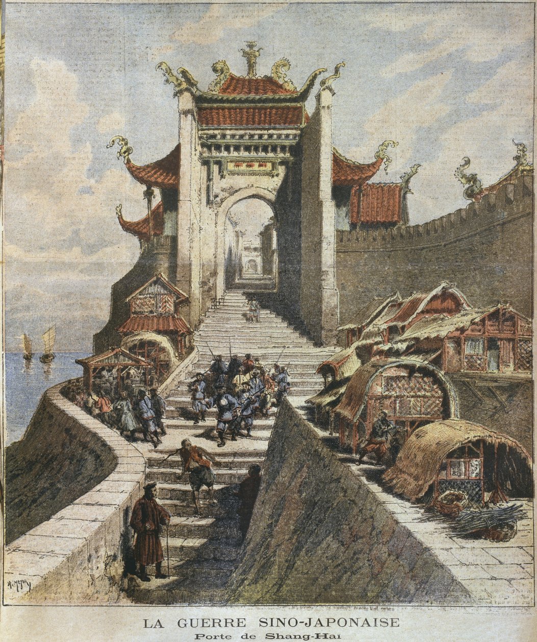 Sino-japanske krig, Shanghai-porten, illustration fra 