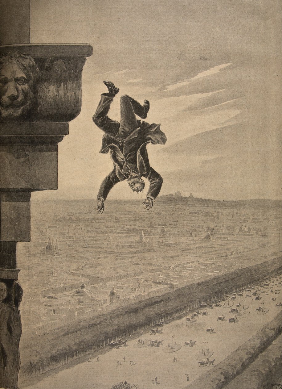 Selvmord ved Arc de Troimphe, illustration fra "Le Petit Journal": Supplement illustre", 8. maj 1898 af Henri Meyer