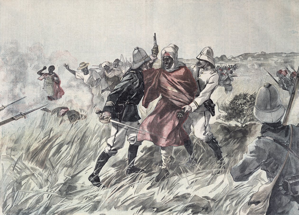 Tilfangetagelsen af Toure Samory (ca. 1835-1900) af løjtnant Jacquin nær Guelemou i 1898 fra 