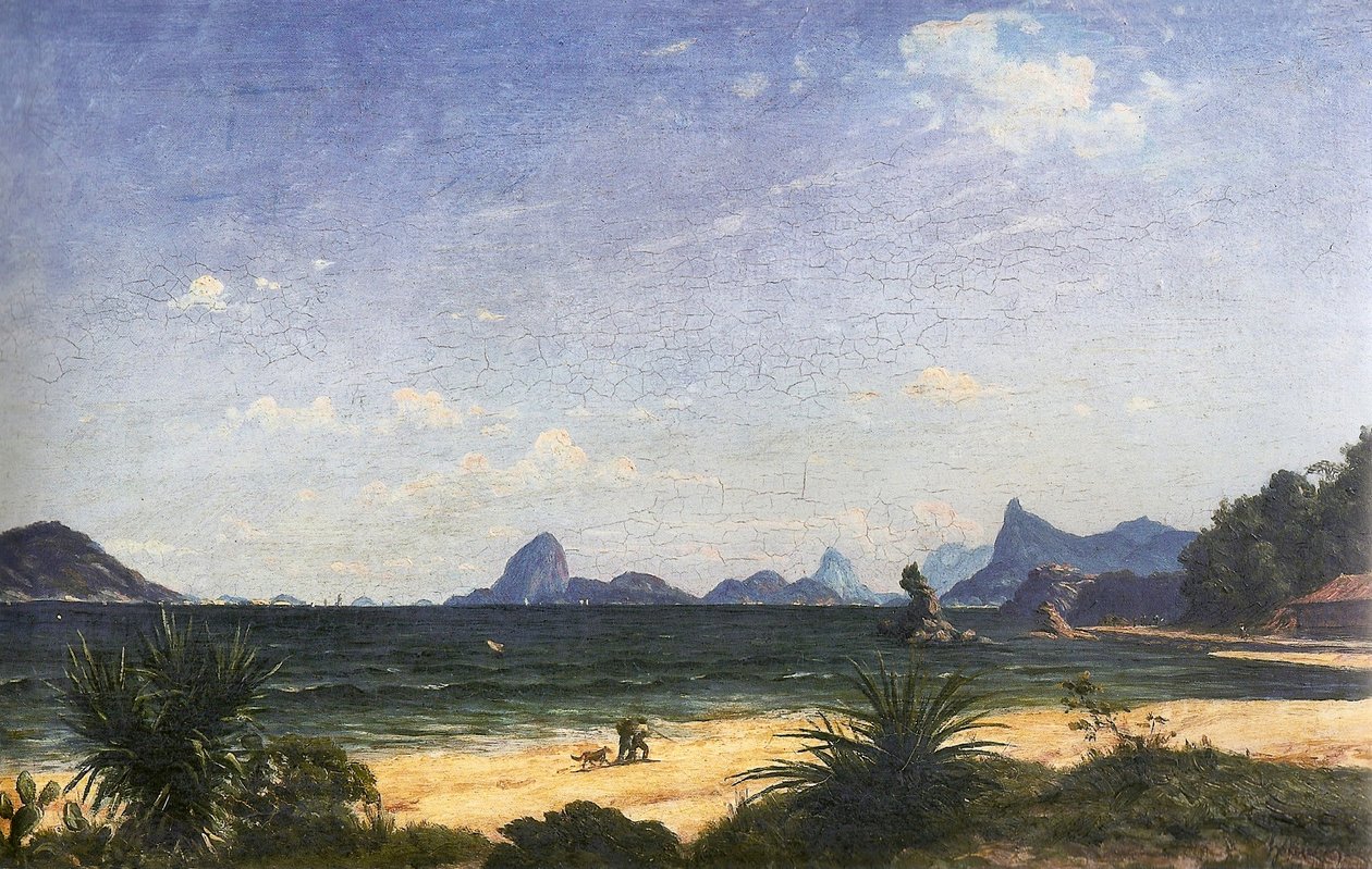 Indgang til bugten Rio de Janeiro set fra Icarai -stranden ved Niteroi af Henri Nicolas Vinet