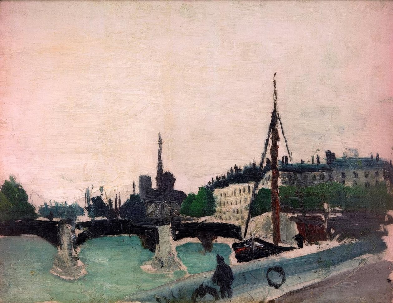 Skitse, Udsigt over Île Saint-Louis taget fra Quai Henri IV af Henri Rousseau