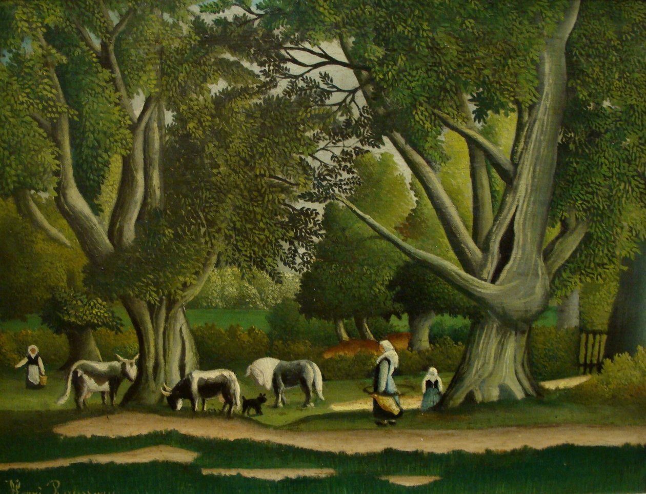 Landskab med mælkepiger af Henri Rousseau