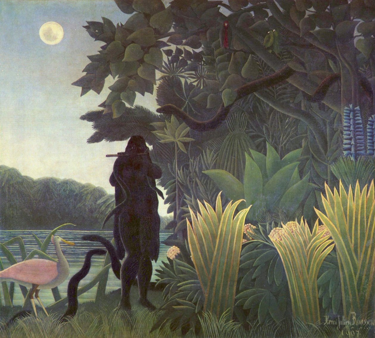 Snake charmer af Henri Rousseau
