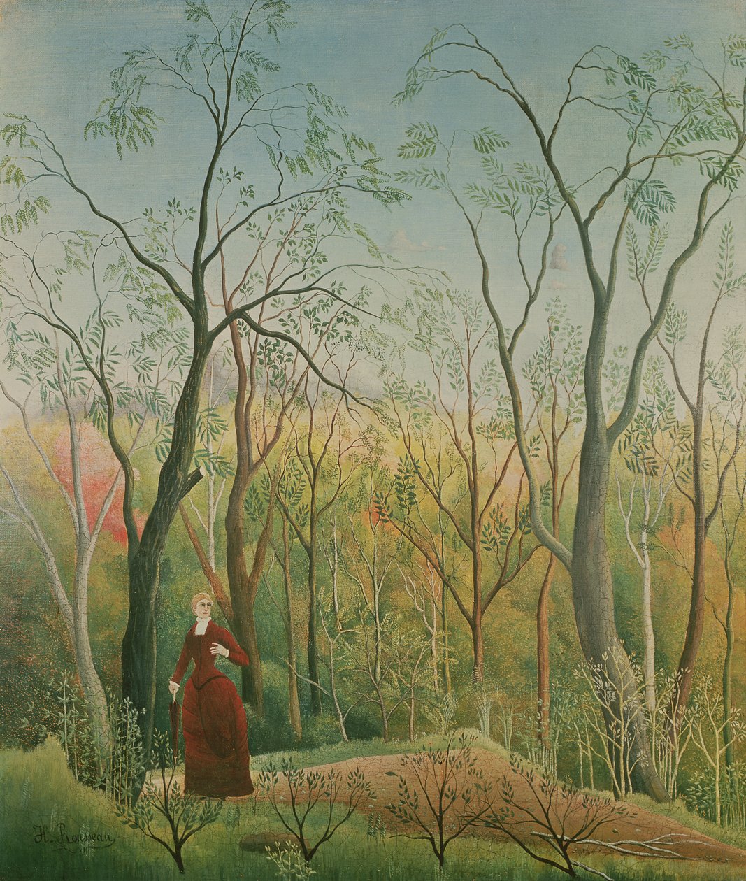 Gåturen i skoven, 1886-90 af Henri Rousseau