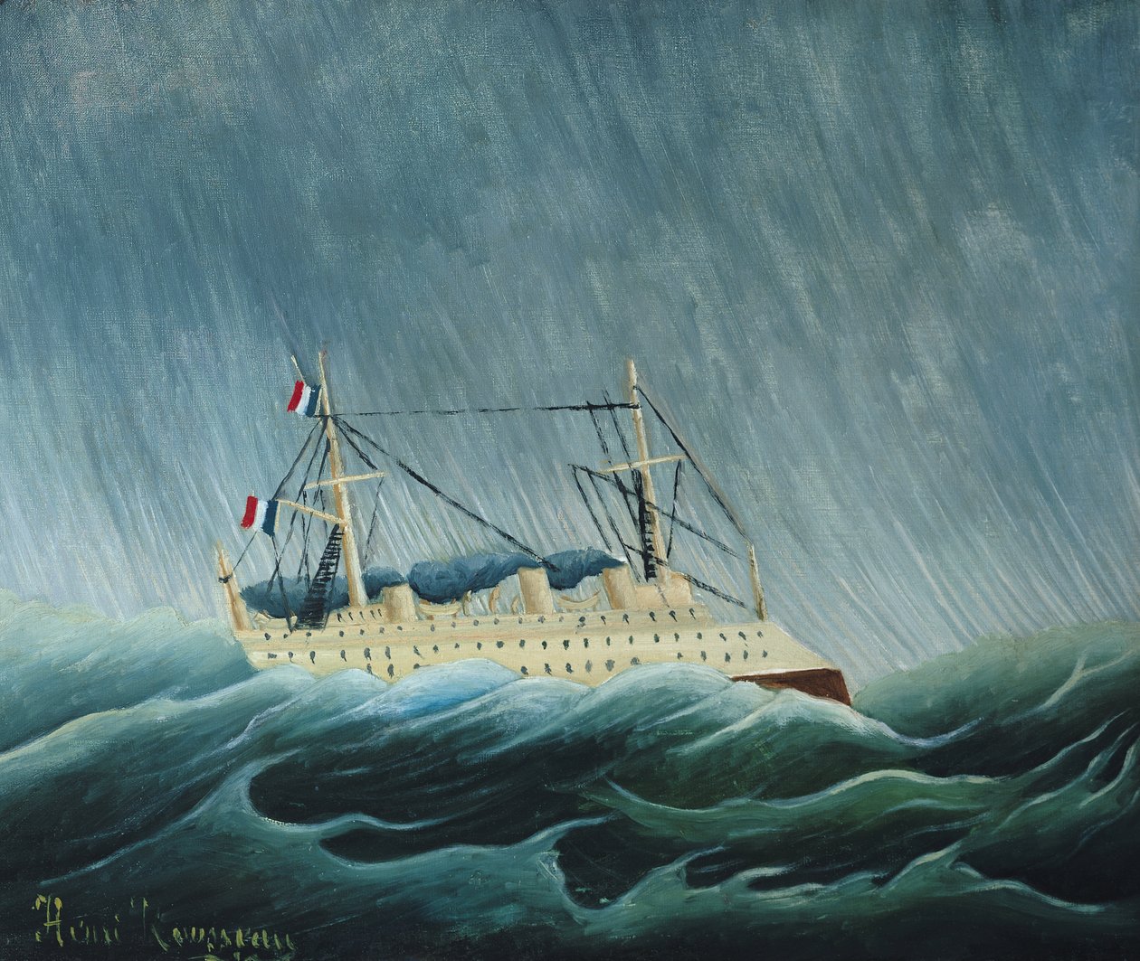Det stormomstødte fartøj, ca. 1899 (se også 309521) af Henri Rousseau