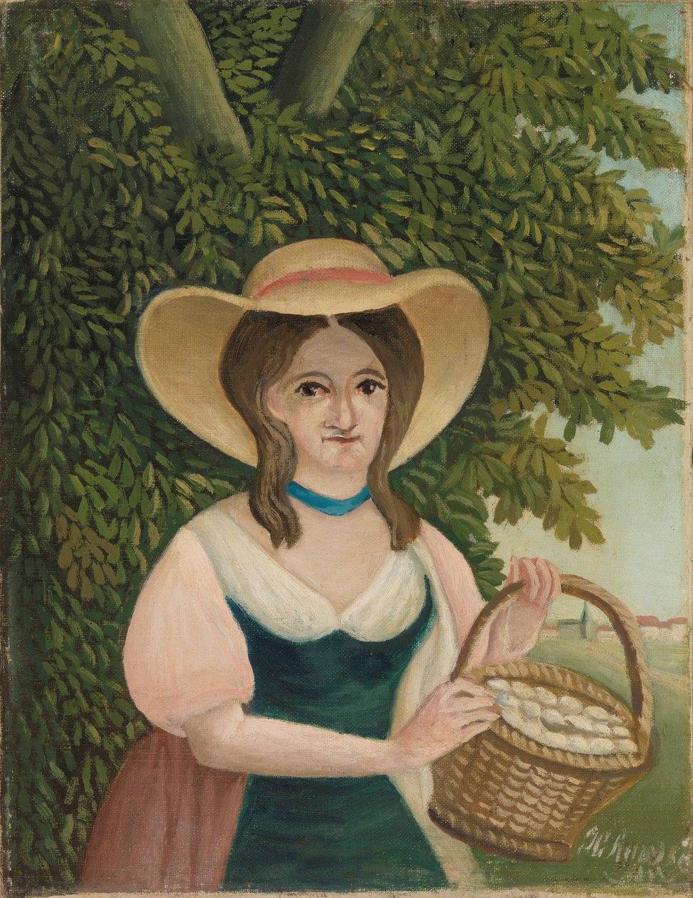 Kvinde med kurv med æg af Henri Rousseau