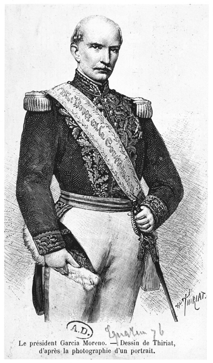 Gabriel Garcia Moreno (1821-75) præsident for Ecuador af Henri Thiriat