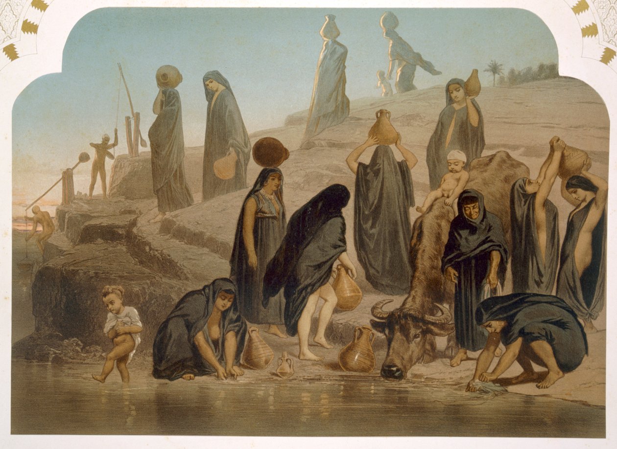 Kvinder, der bringer vand fra Nilen, 1860 af Henri de Montaut