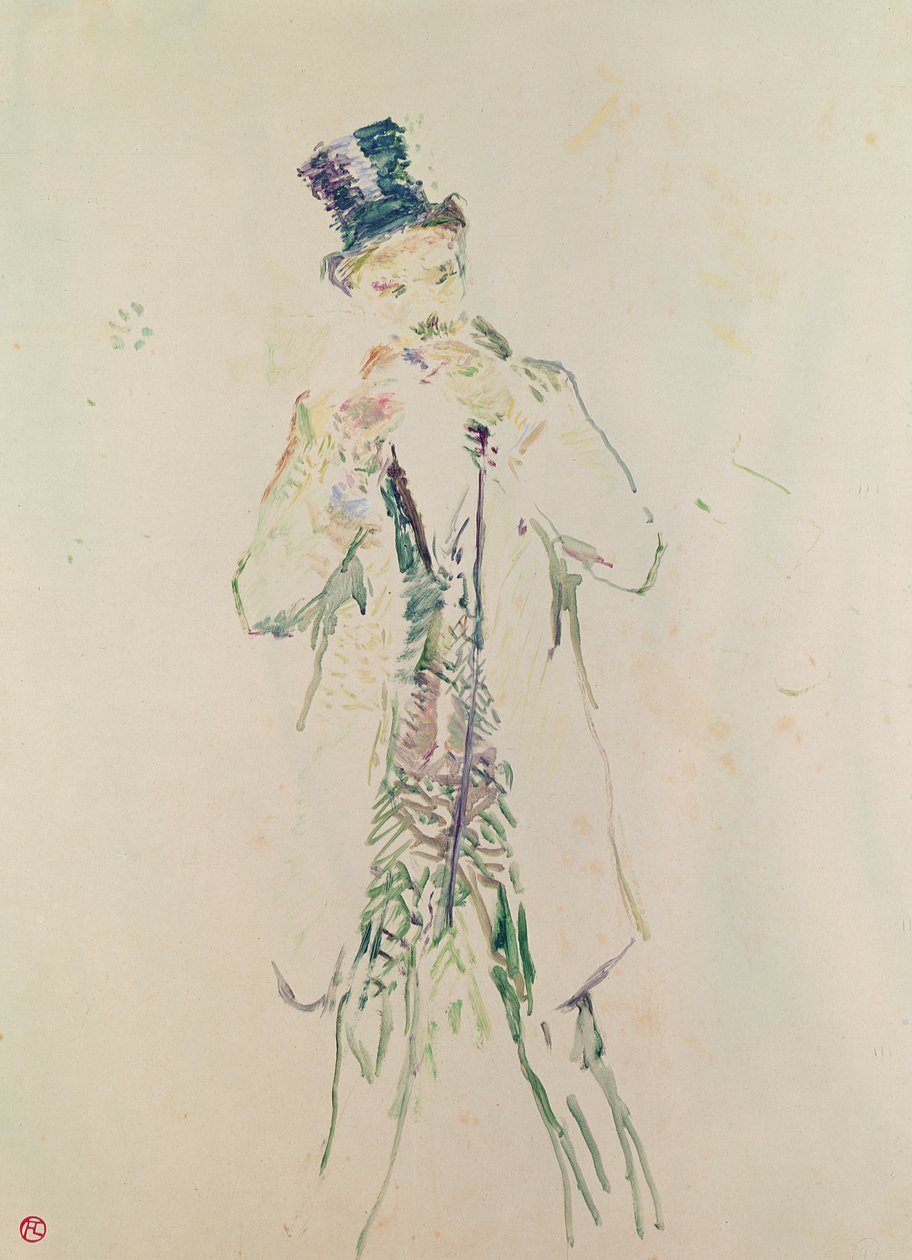 En stående herre, der tænder sin cigar, 1885 (olie på træ) af Henri de Toulouse Lautrec