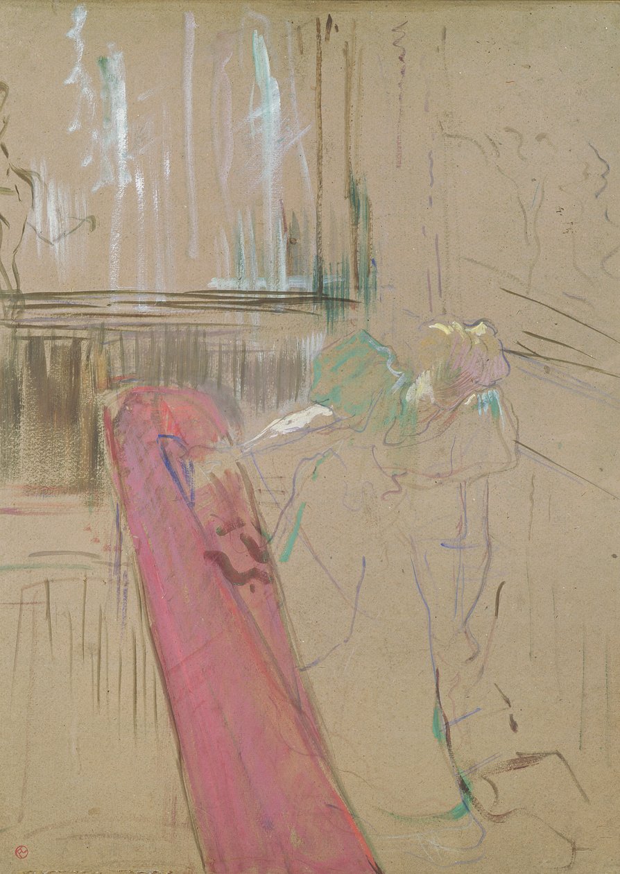 På toppen af trappen i Rue des Moulins, 1893 (olie på kort) af Henri de Toulouse Lautrec