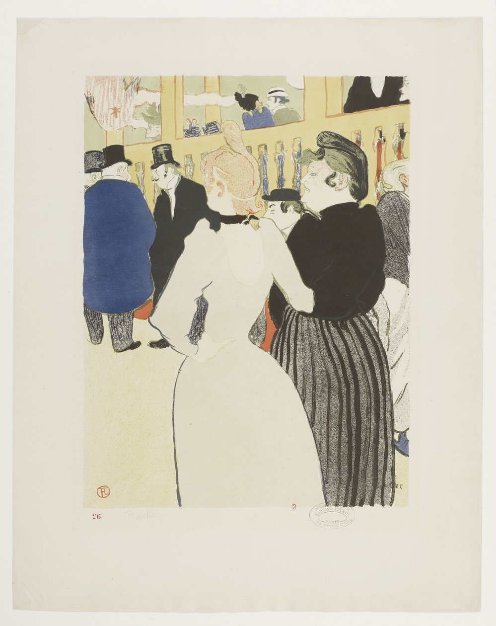 På Moulin Rouge, la Goulue og hendes søster af Henri de Toulouse Lautrec
